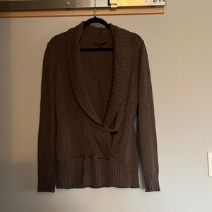 Banana Republic brown faux wrap knit sweater